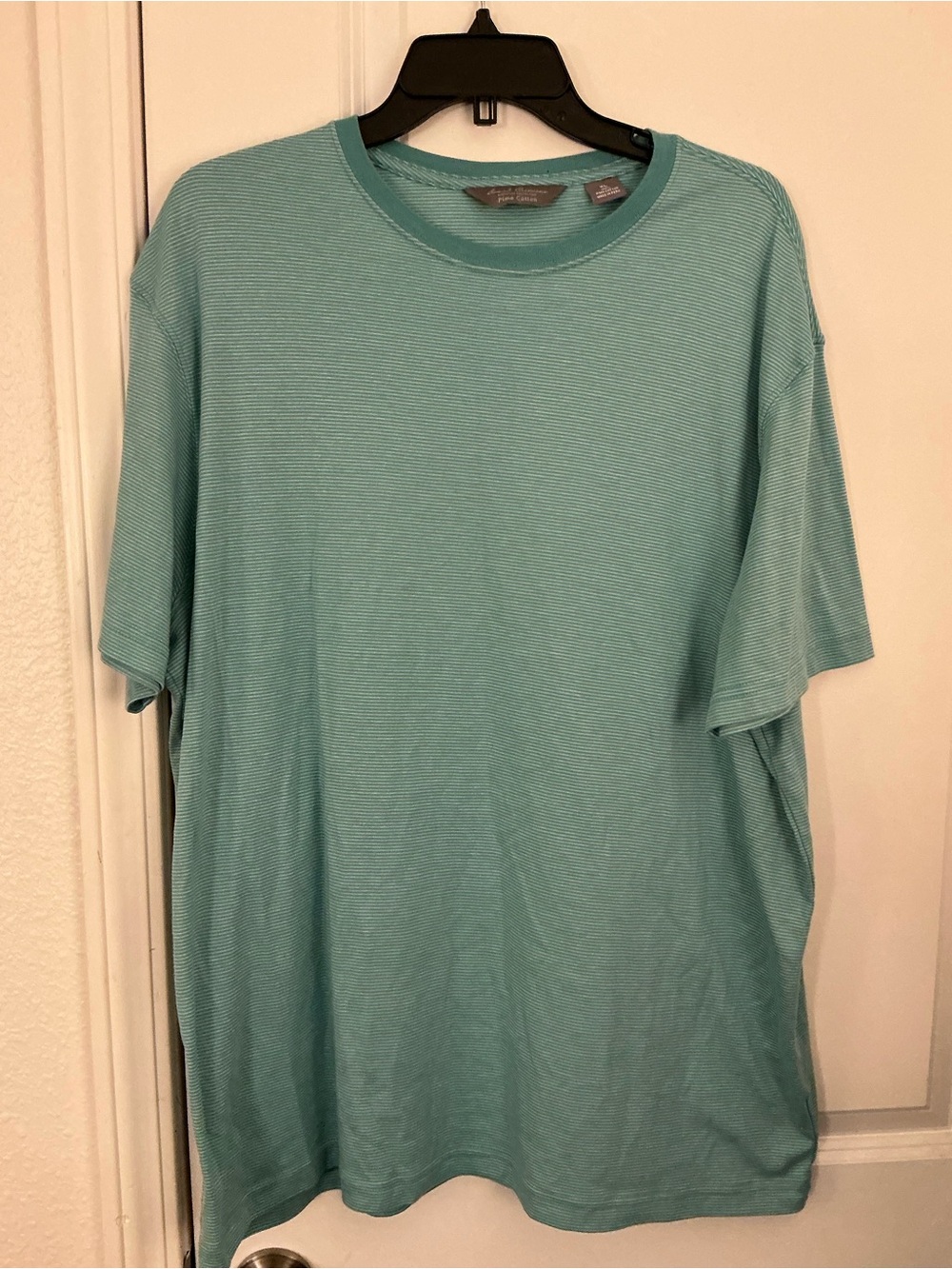 Daniel Cremieux Signature Collection Mens XL Pima Cotton Striped T-Shirt Teal